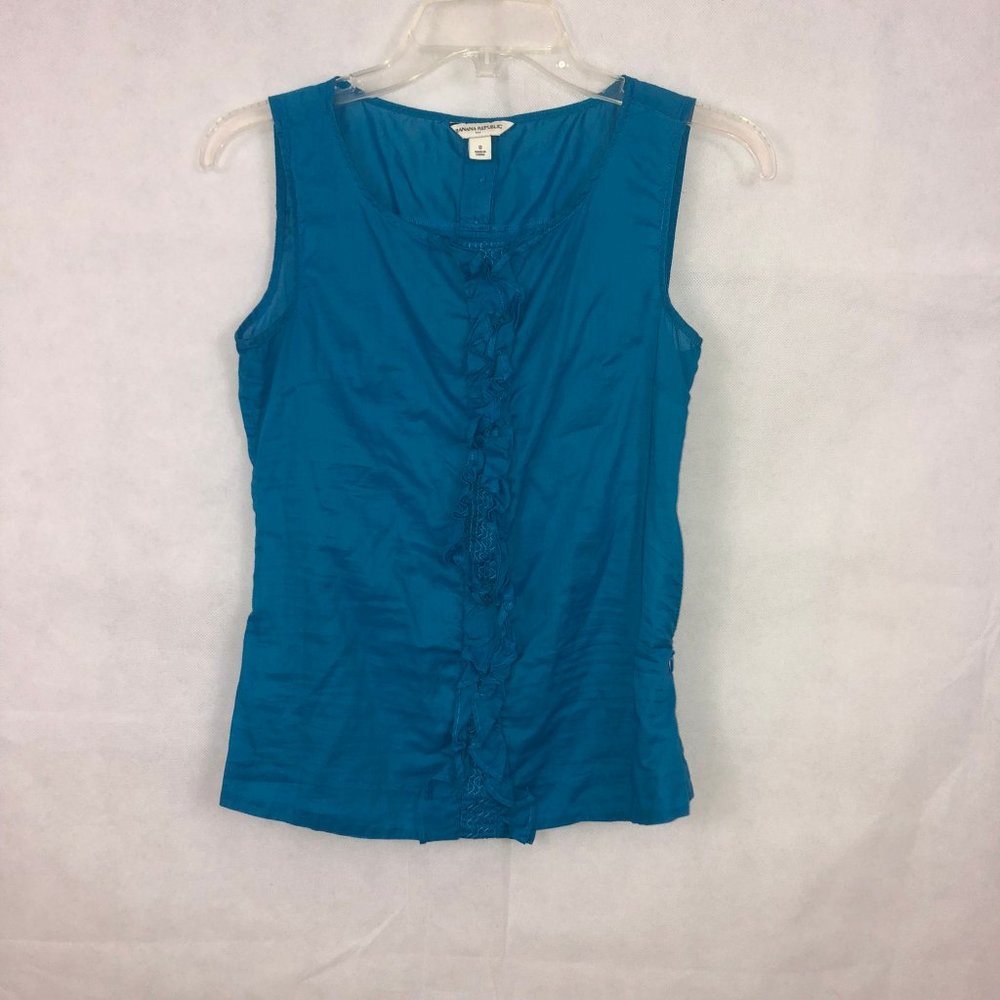 Banana Republic Women Blue Sleeveless Blouse Sz 0